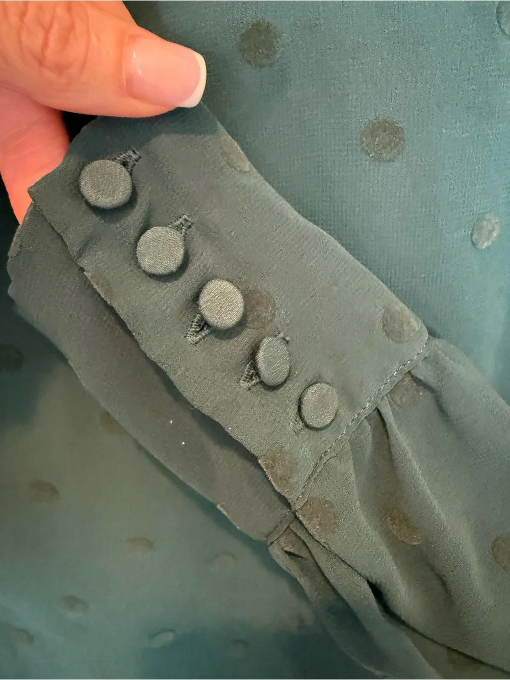 J.‎ Crew Teal Polka Dot V-Neck Blouse LB004-011